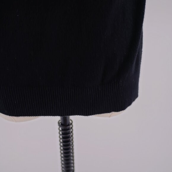 Cable‎ & Gauge Large Black Ribbed Slit Mock Neck Sleeveless Sweater Fitted Waist - Picture 4 of 10
